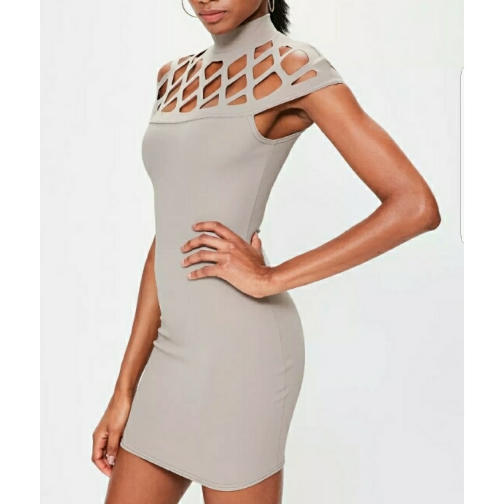 ♦️ LAST 2 High Neck Cutout Bodycon Midi Dress - Picture 2 of 4
